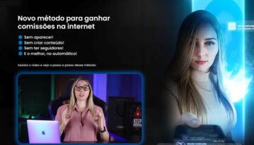 Mulher empresária apontando para resultados de vendas enquanto apresenta curso Jornada 80/20 em um vídeo.