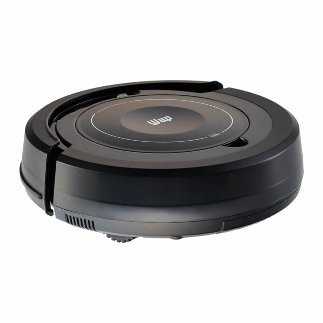 Aspirador robô WAP W100 preto, projetado para limpeza automática e eficaz.